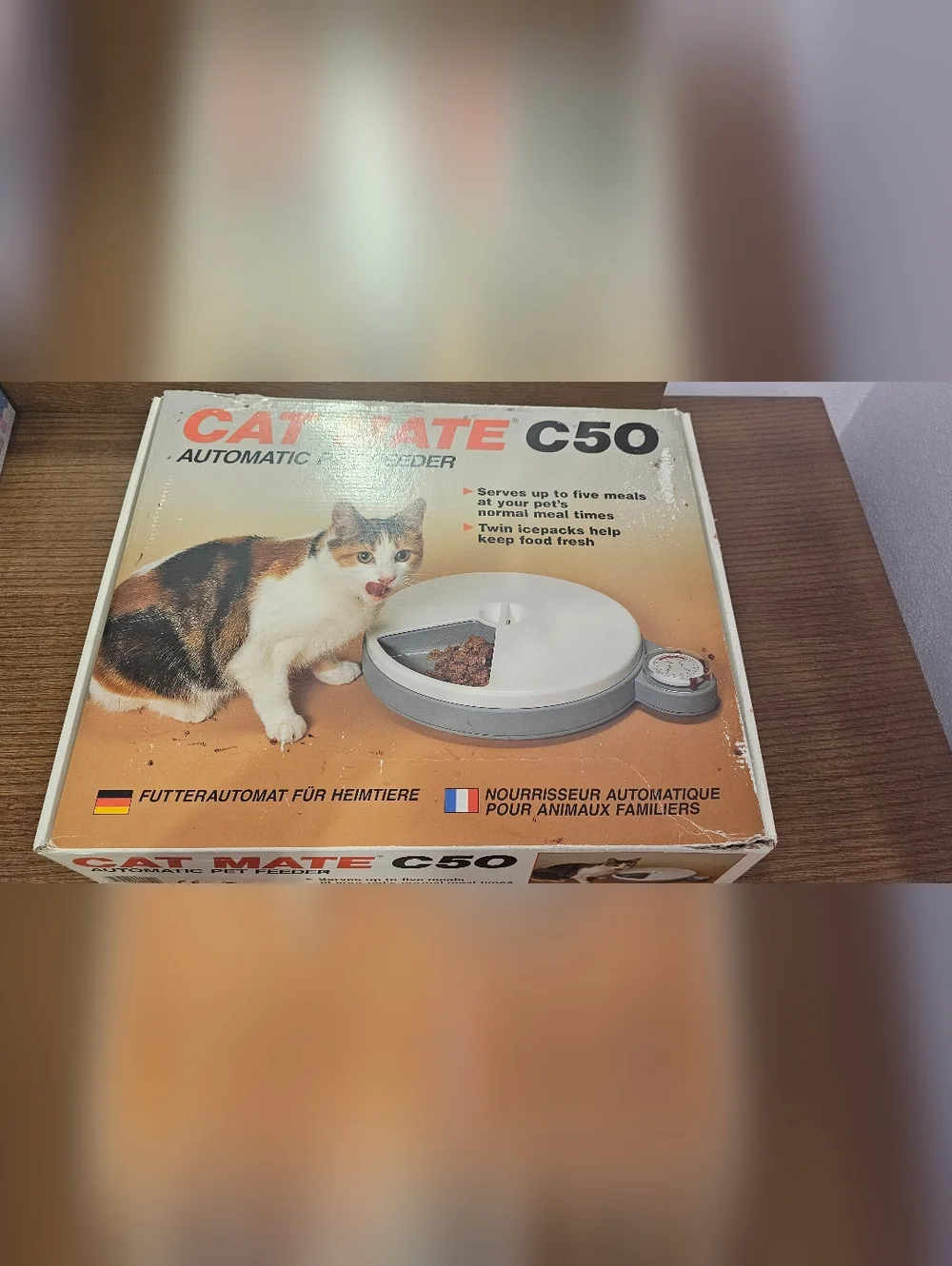 Cat Mate C50 Automatic 5 Meal Pet Feeder, 2 Ice Packs, Instructions, WORKS GREAT